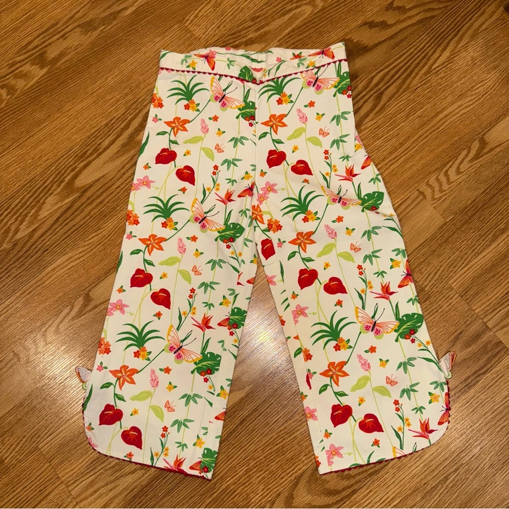 Gymboree tropical garden Capri pants adjustable waist butterfly detail sz‎ 9